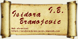 Isidora Branojević vizit kartica